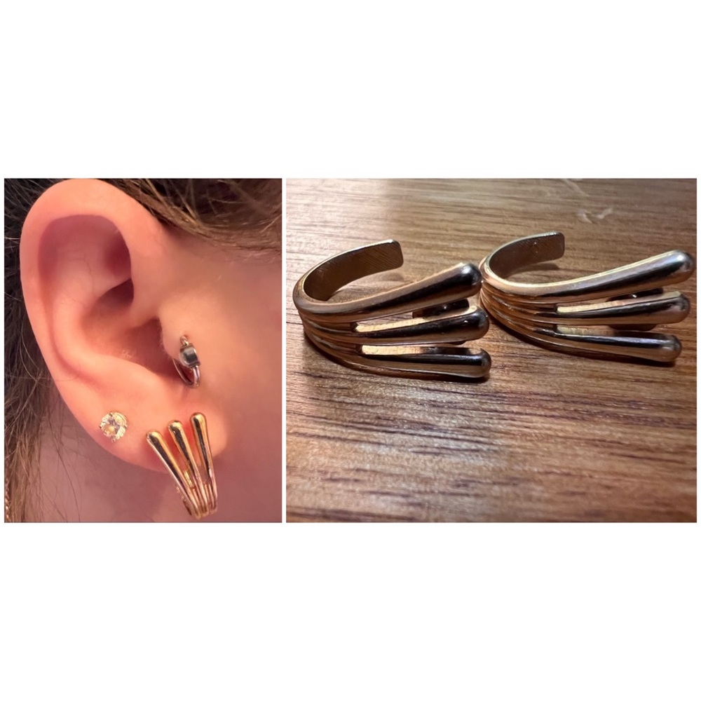 Vintage Gold-Tone Art Deco Earrings